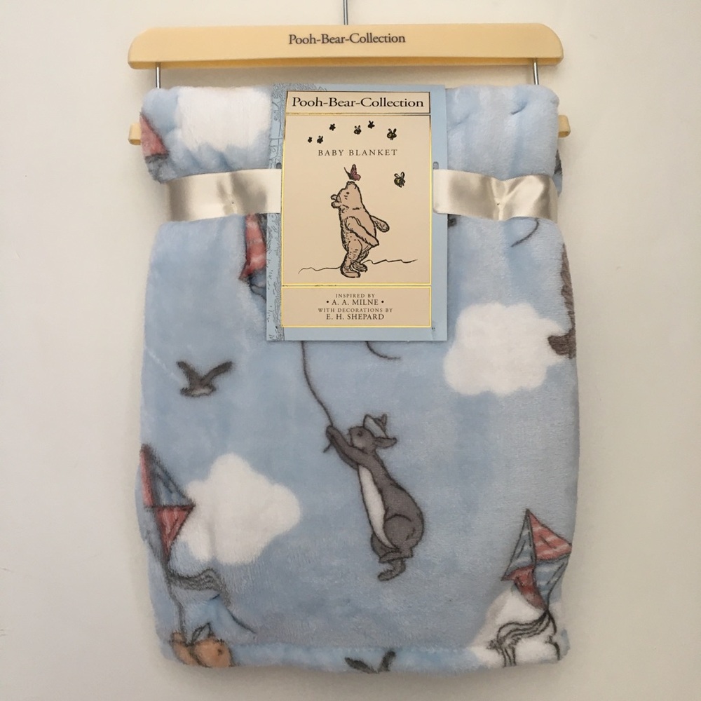 Baby Blanket Winnie the Pooh Flying Kites NEW | Pooh Bear Collection